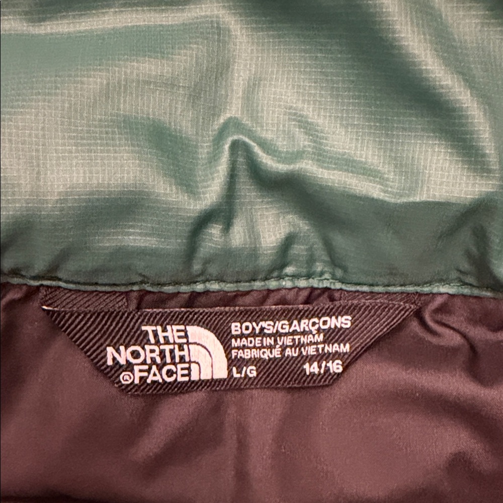 The North Face Kids Green and Black Thermoball Puffer Jacket - Picture 2 of 7